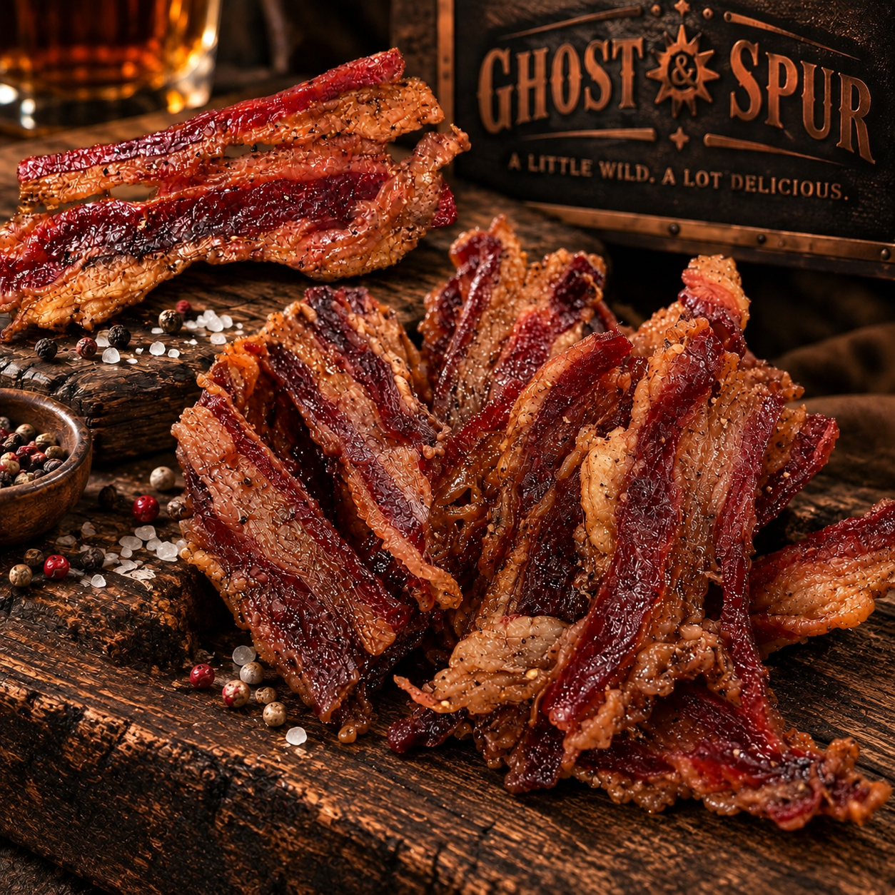 Maverick beef belly bacon jerky pieces