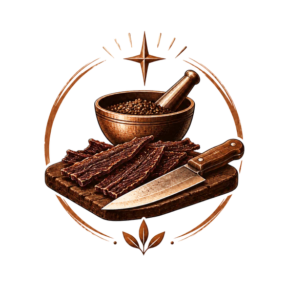 Illustrated small-batch crafted jerky icon